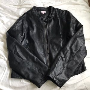 black leather jacket